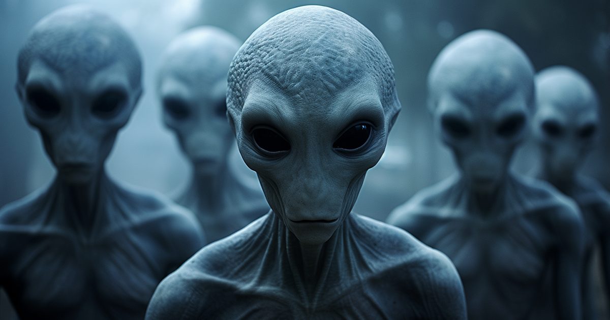 grey alien beings